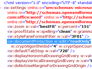 Screenshot of relevant section in settings.xml
