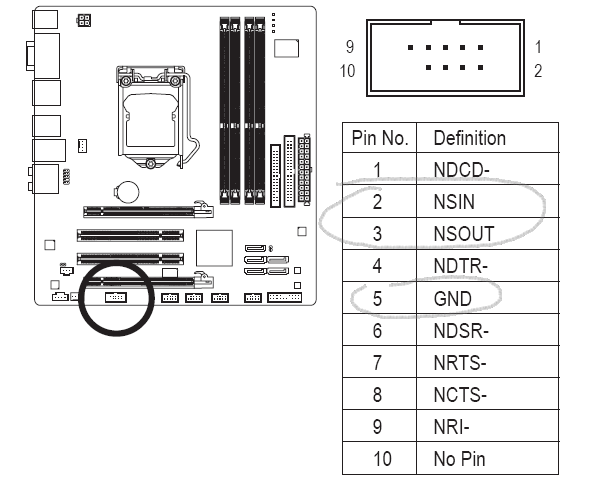 Motherboard serial header pinout