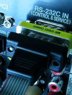 Photo of converter when connected to target device