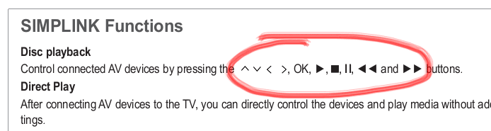 LG manual on SimpLink Functions
