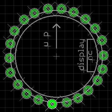 Footprint for tube, before circular layout