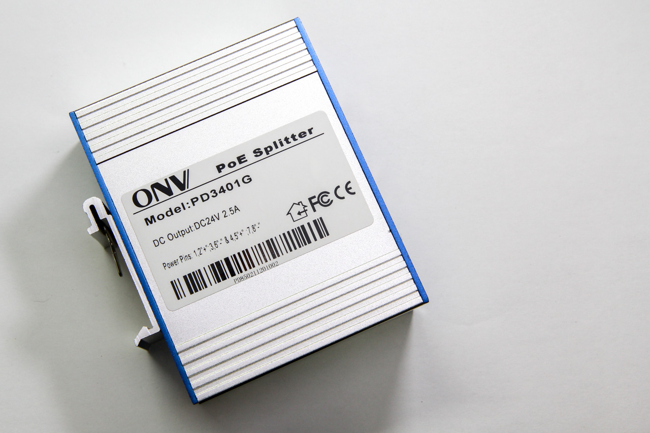 ONV PoE splitter, side view