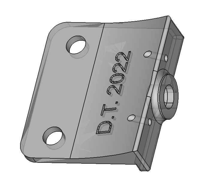3D CAD model of the finalized mirror bracket design
